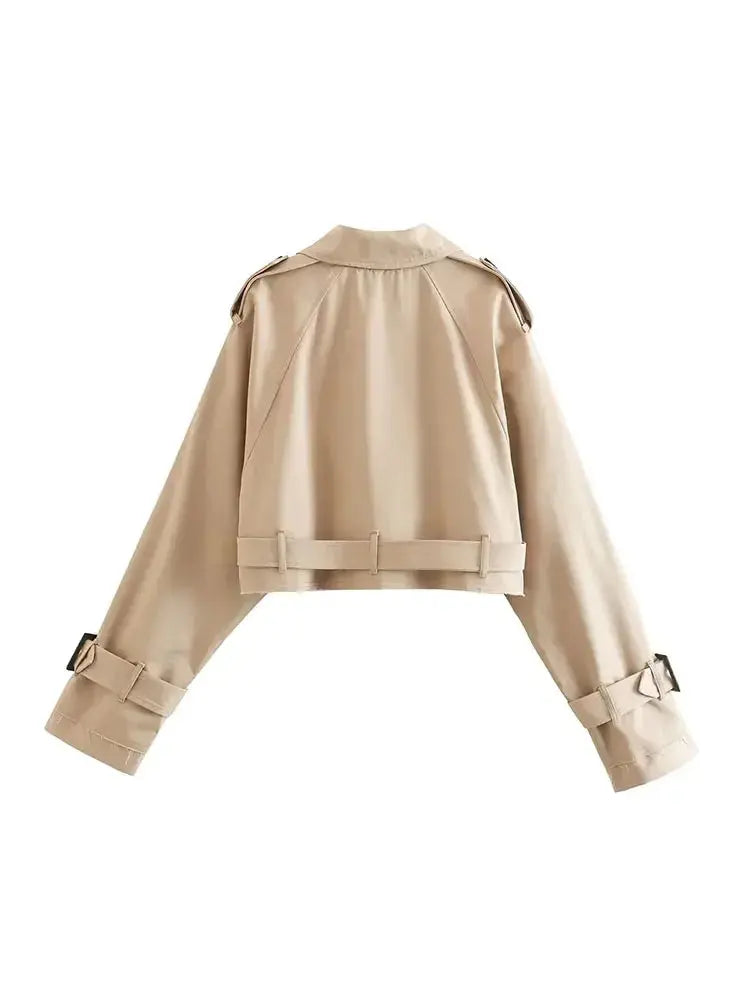 Belt Cropped Trench Jacket Wear Spot