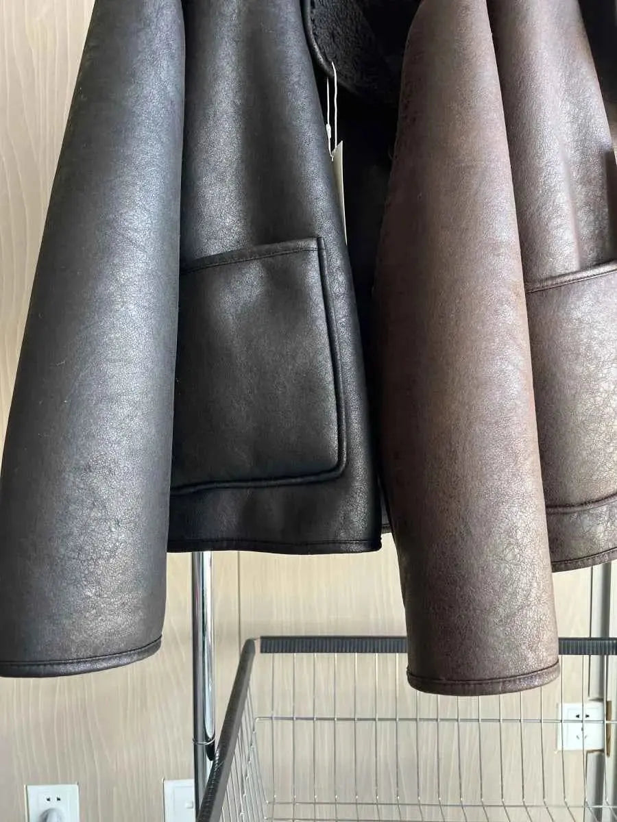 Double-Sided Collar Oversized Long-Sleeve Jacket & Warm Coat - Wear Spot