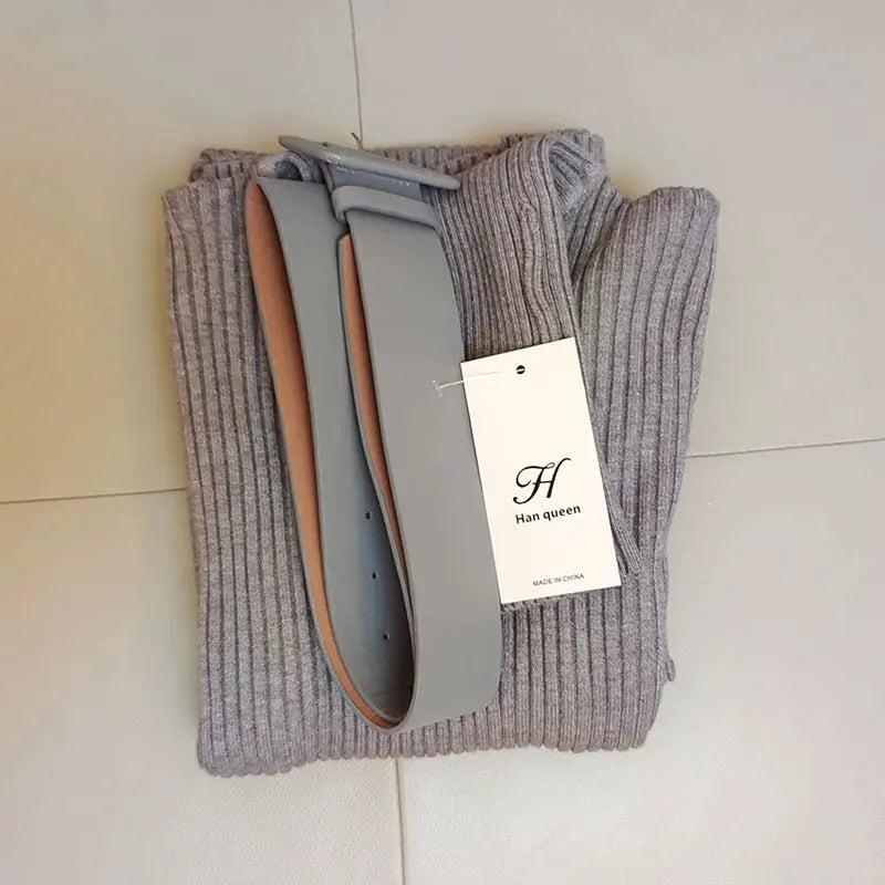 Knitted Turtleneck Sweater Dress for a Stylish Statement - Wear Spot