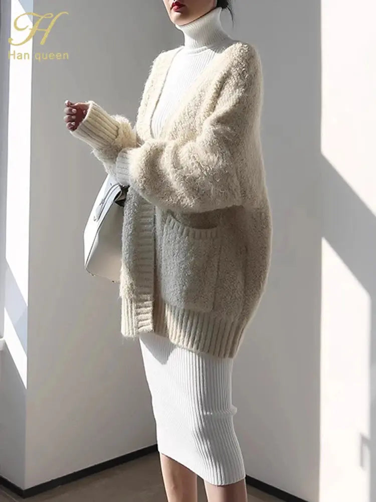 Knitted Turtleneck Sweater Dress for a Stylish Statement - Wear Spot