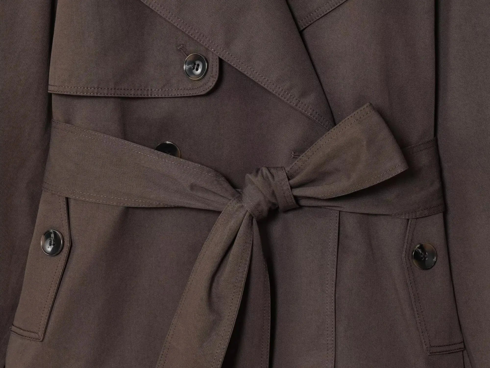Double-breasted Casual Trench Coat in Maillard Color - Wear Spot