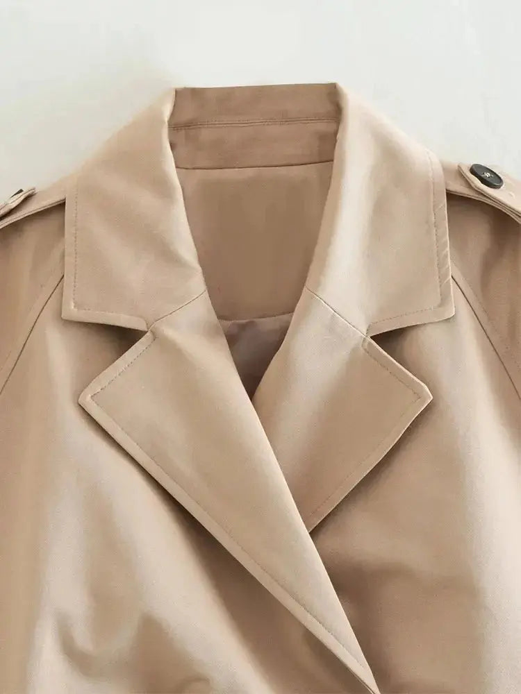 Belt Cropped Trench Jacket Wear Spot