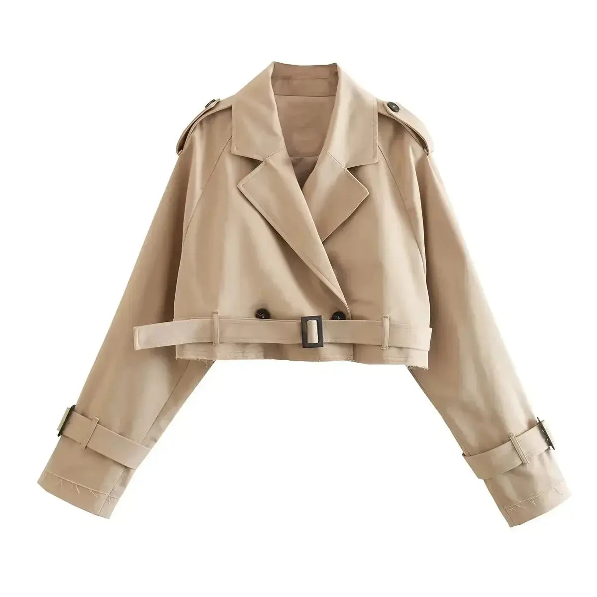 Belt Cropped Trench Jacket Wear Spot