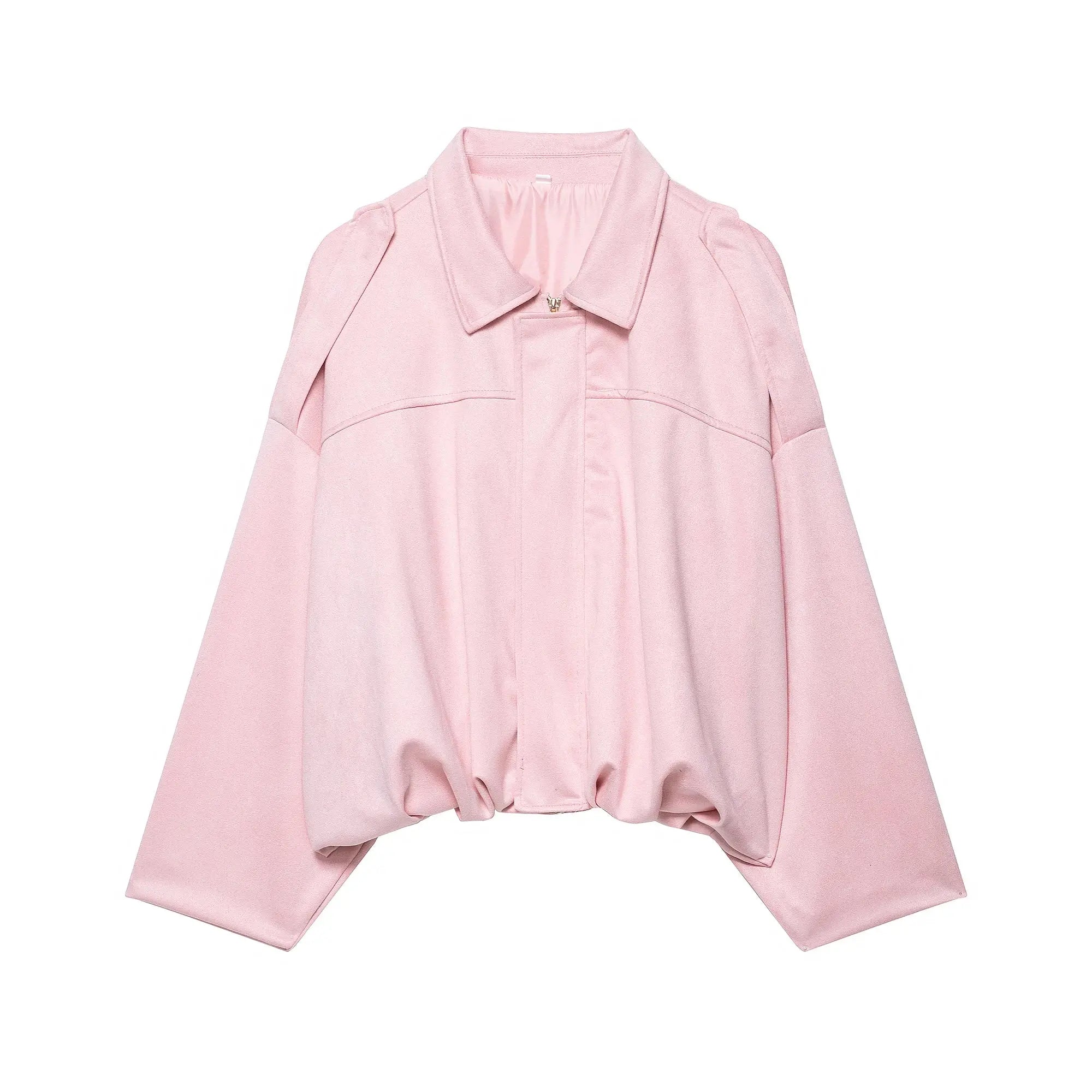 Bomber Jacket Lapel Neck Long Sleeves for Stylish Comfort - Wear Spot