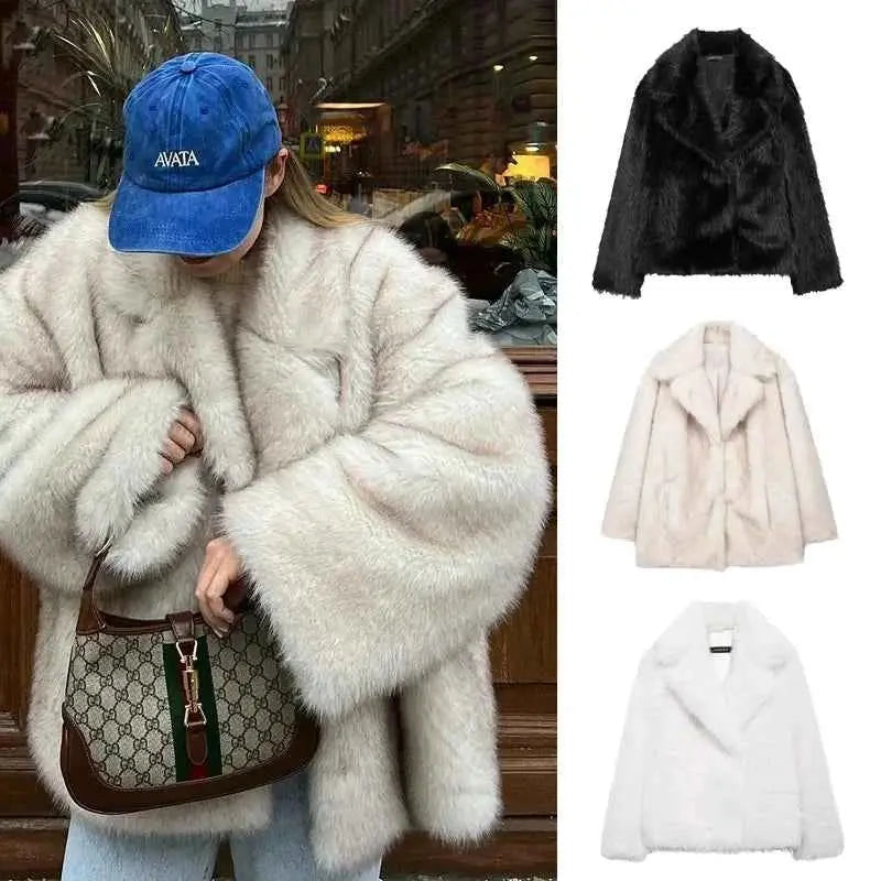 Long Plush Winter Coat - Cozy Faux Fur for Stylish Winter Warmth - Wear Spot