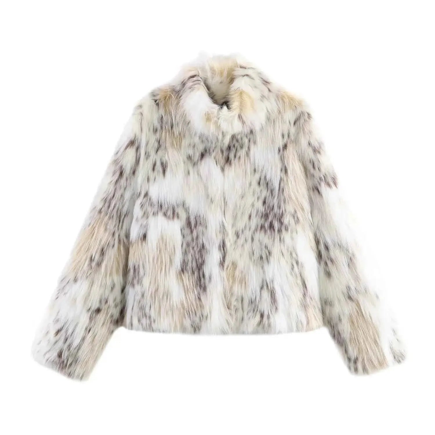 Leopard Faux Fur Jacket Coat for Stylish Winter Wear - Wear Spot