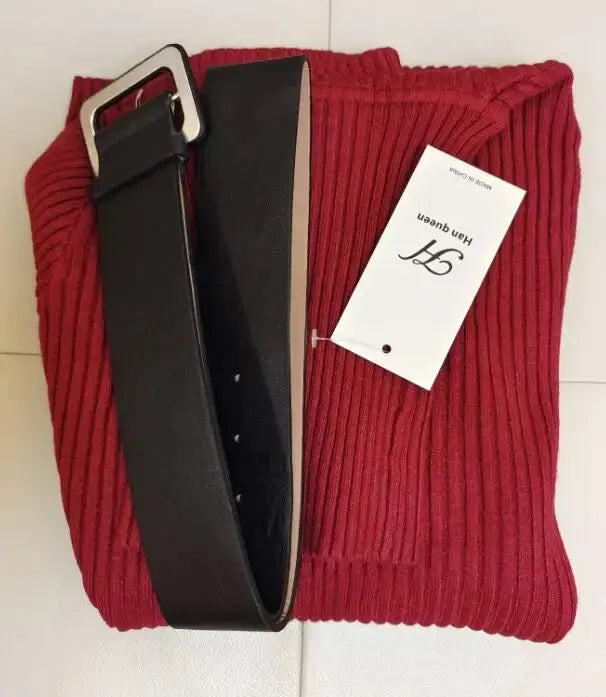 Knitted Turtleneck Sweater Dress for a Stylish Statement - Wear Spot