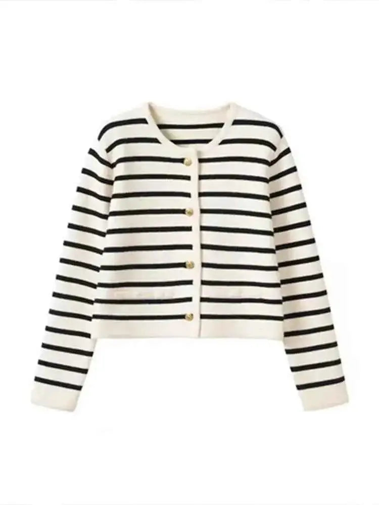 Women knit cardigan - AOSSVIAO Spring Autumn O-Neck Knit Cardigan for Middle Age - Wear Spot