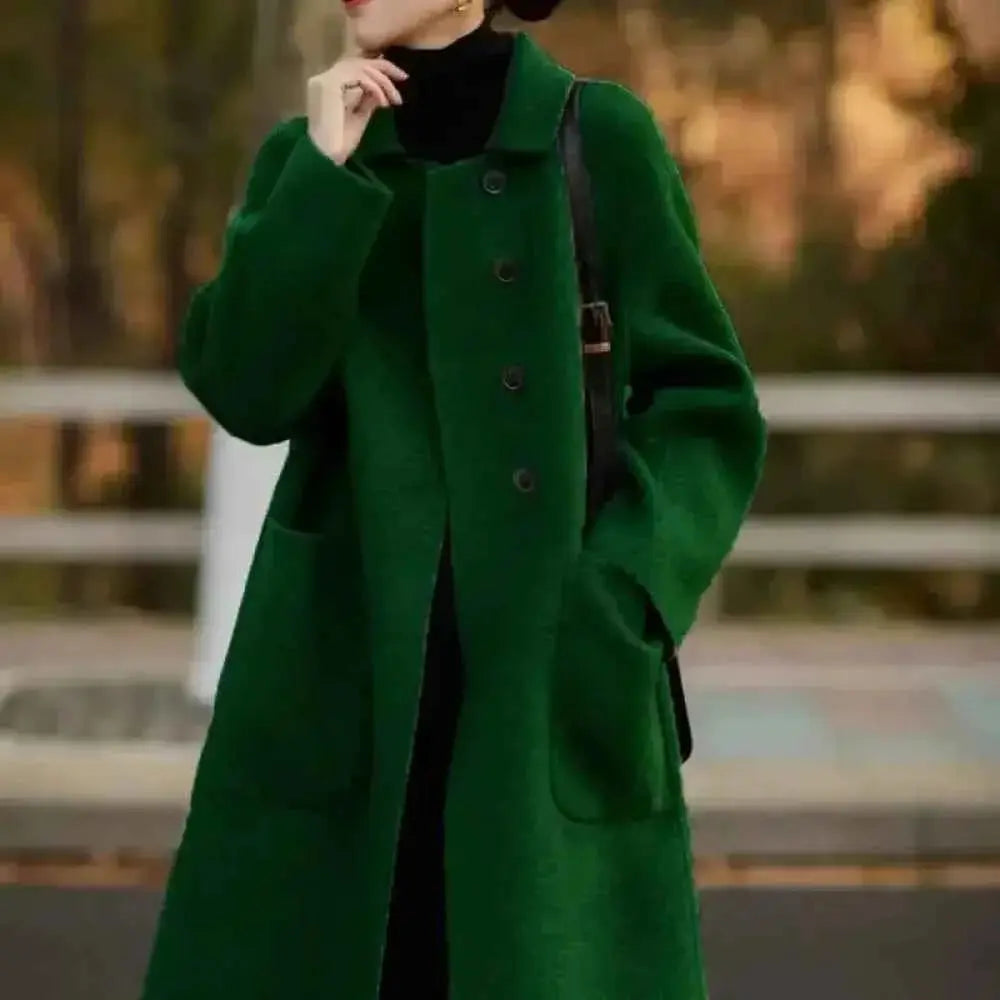Emerald Green Fleece Coat - Loose-Fit High-End Double-Sided Fleece for Stylish Essentials - Wear Spot