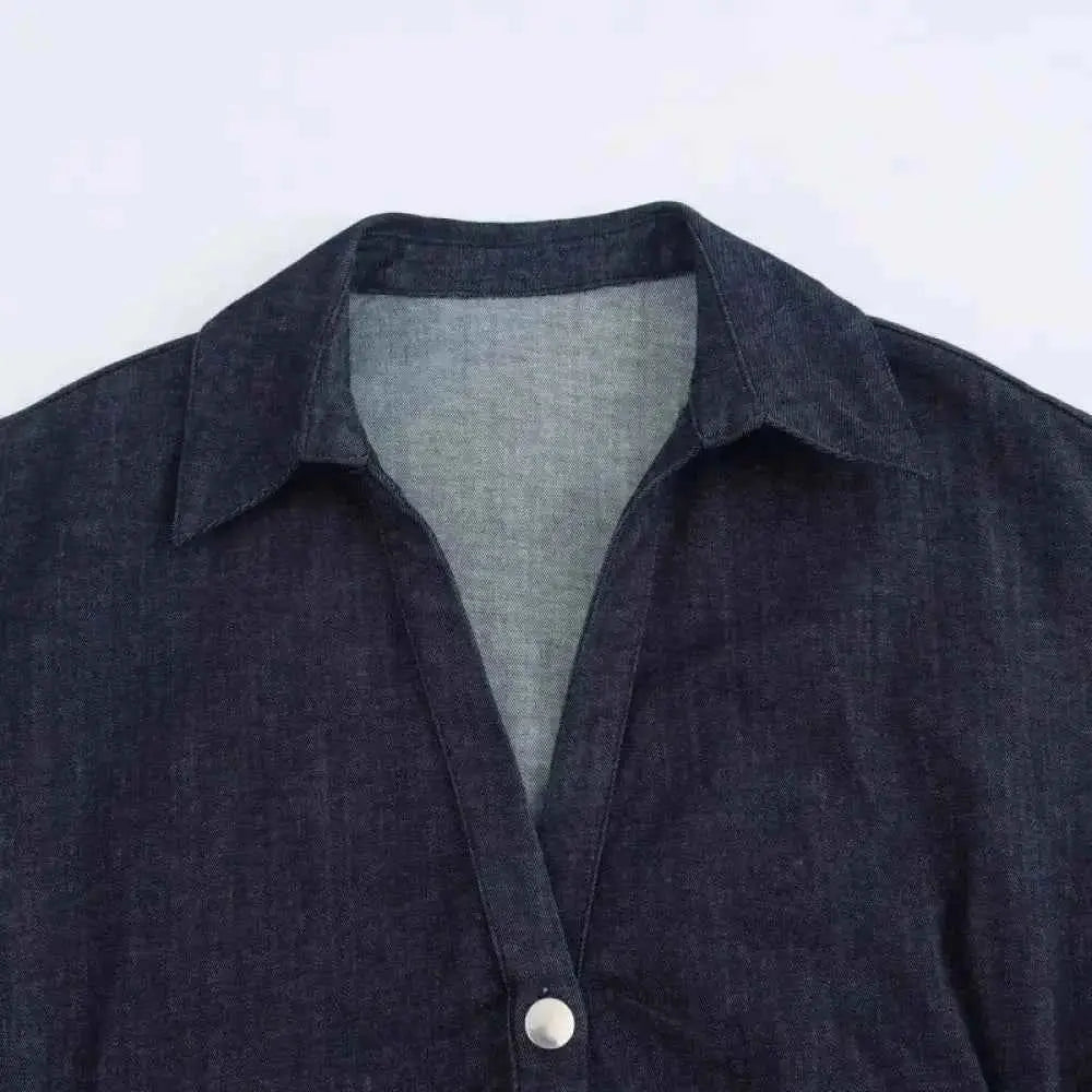 Spring New 1975 Series Denim Midi Dress for Women - Wear Spot